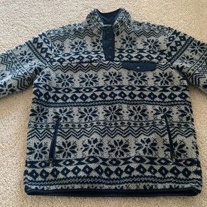 Men’s Orvis Fleece Pullover Sweater - Medium Gray/Blue